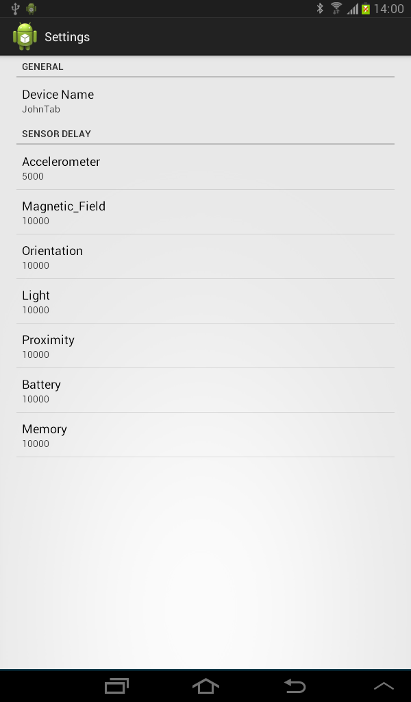 Settings Screen