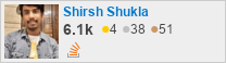 profile for shirsh shukla on Stack Exchange, a network of free, community-driven Q&A sites