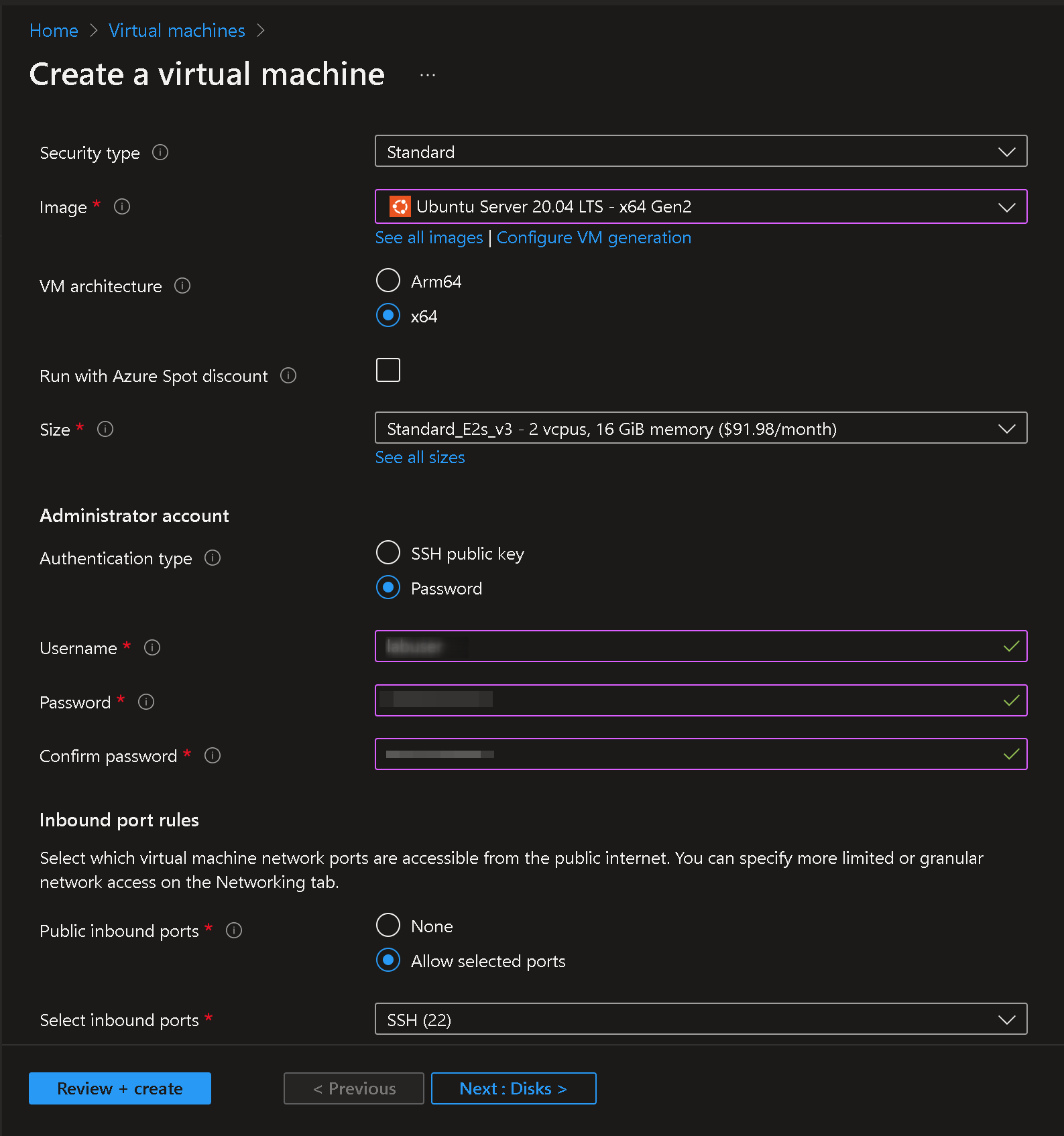 create linux virtual machine name