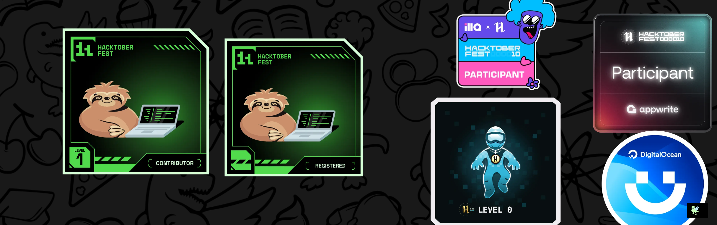 An image of @rupard's Holopin badges, which is a link to view their full Holopin profile