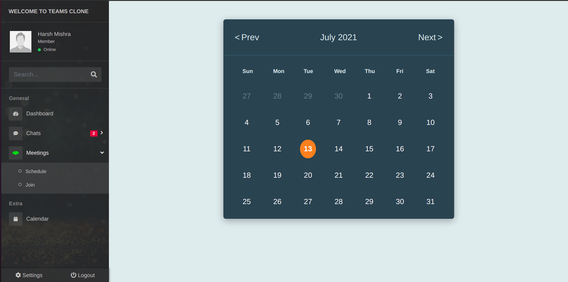 Calender Widget