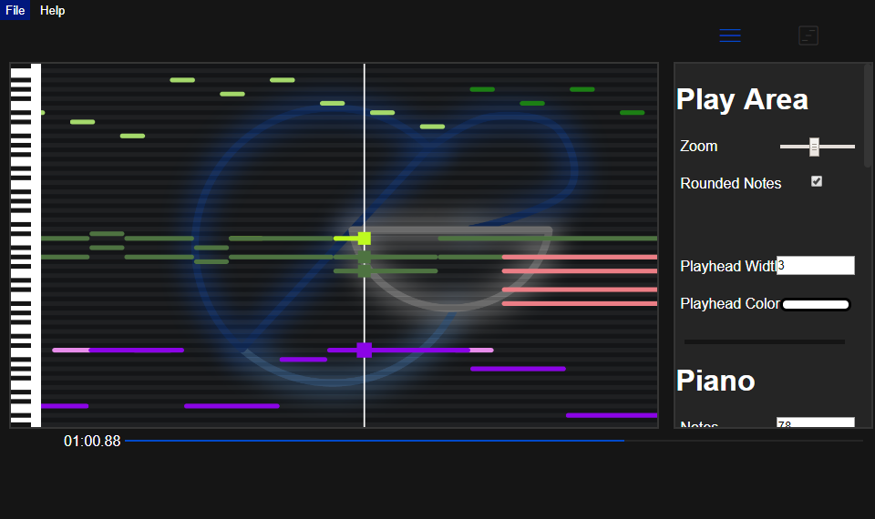 A preview of the editor in use