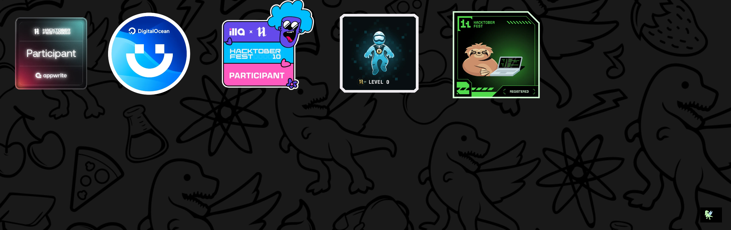 An image of @aritra203's Holopin badges, which is a link to view their full Holopin profile