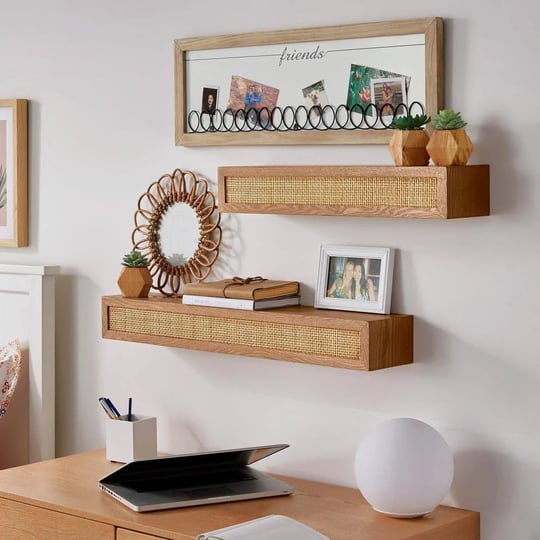 stylewell-natural-wood-floating-wall-shelves-with-rattan-caning-detail-set-of-3