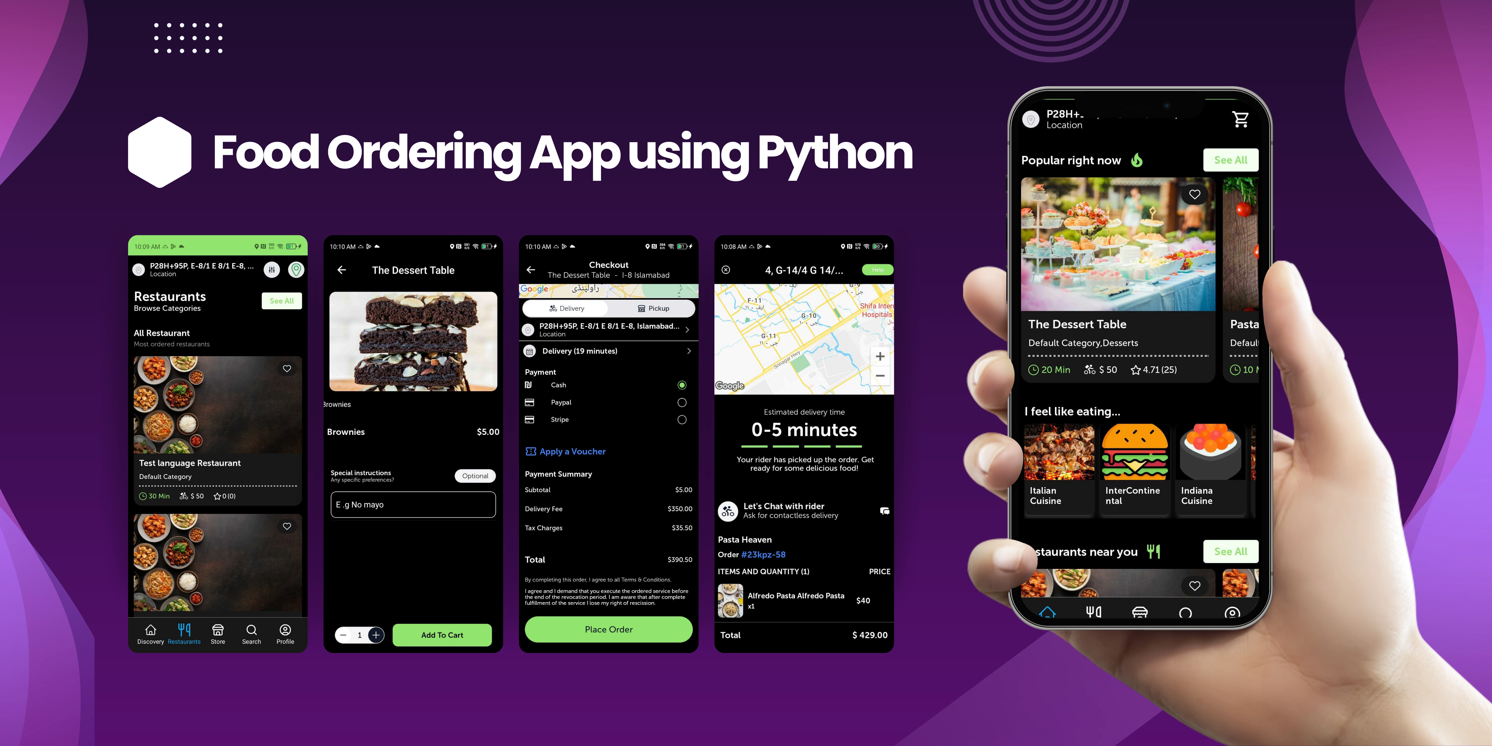 food ordering app using python