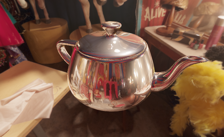 Screenshot of eyesore rendering the Utah teapot