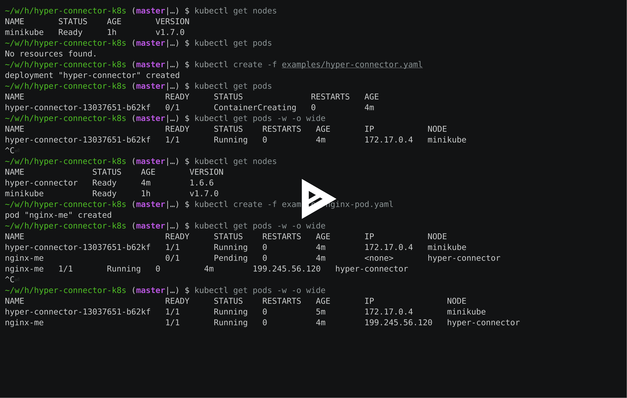 Hyper.sh Connector for Kubernetes Demo