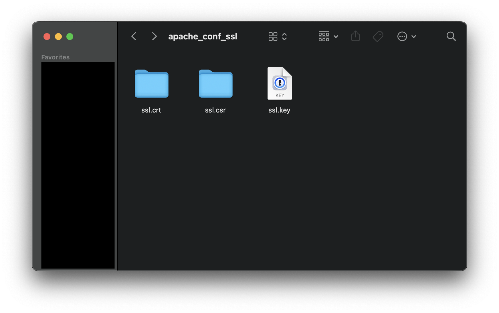 Finder window with three folders visible