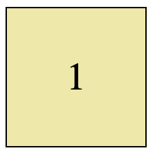 Number 1 centered in yellow box