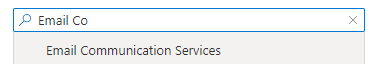 Screenshot showing how to search Email Communication Service in marketplace