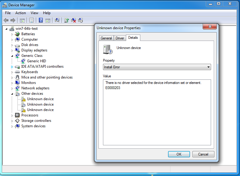 Device manager screenshot