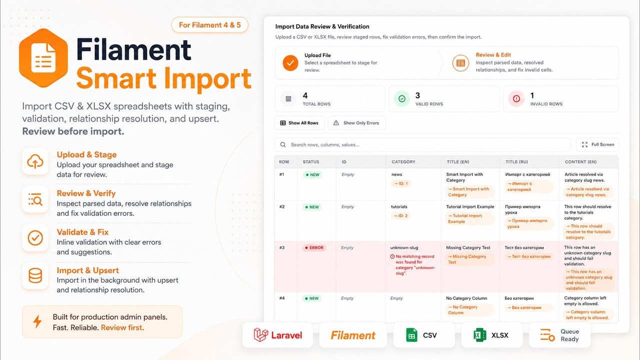 Filament Smart Import Demo