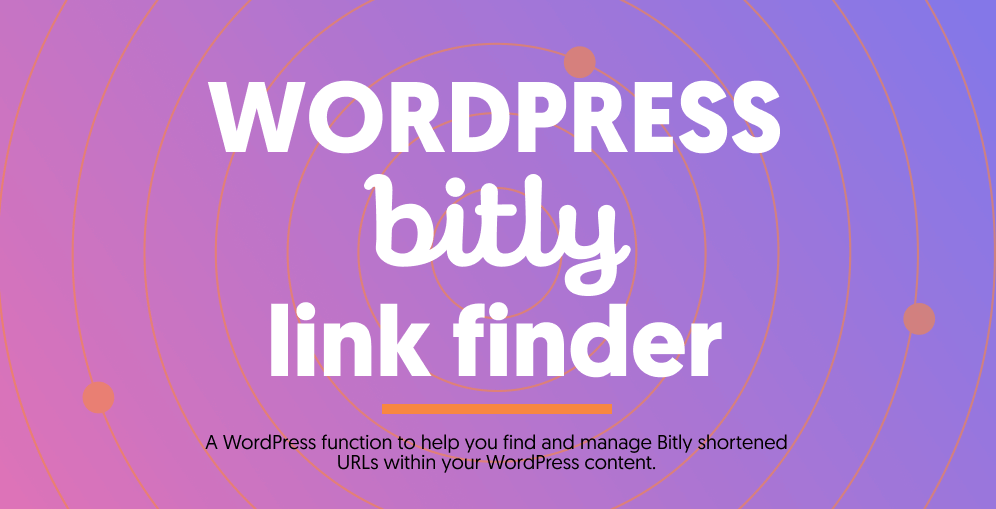 Wordpress Bitly Link Finder