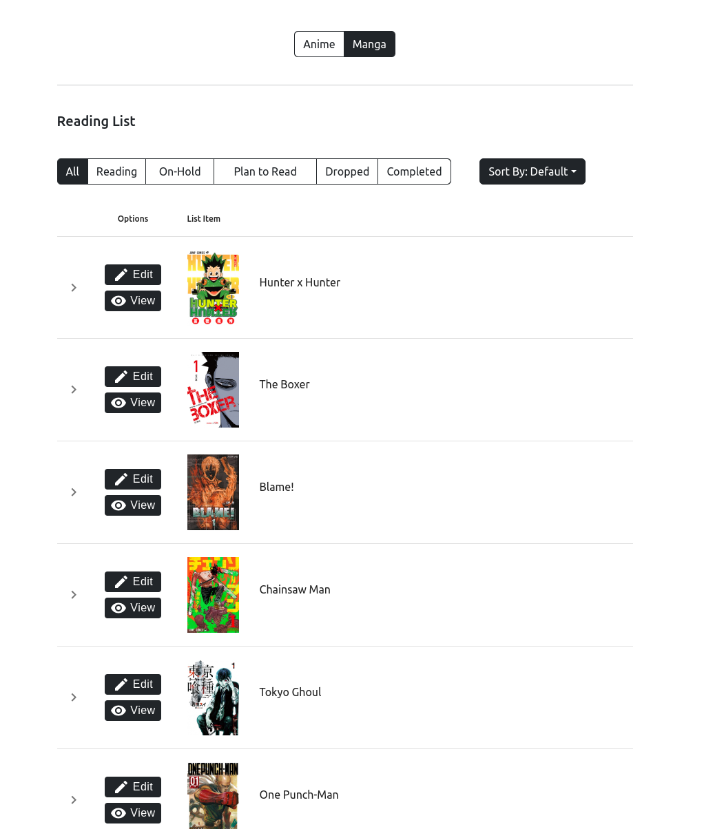manga read list