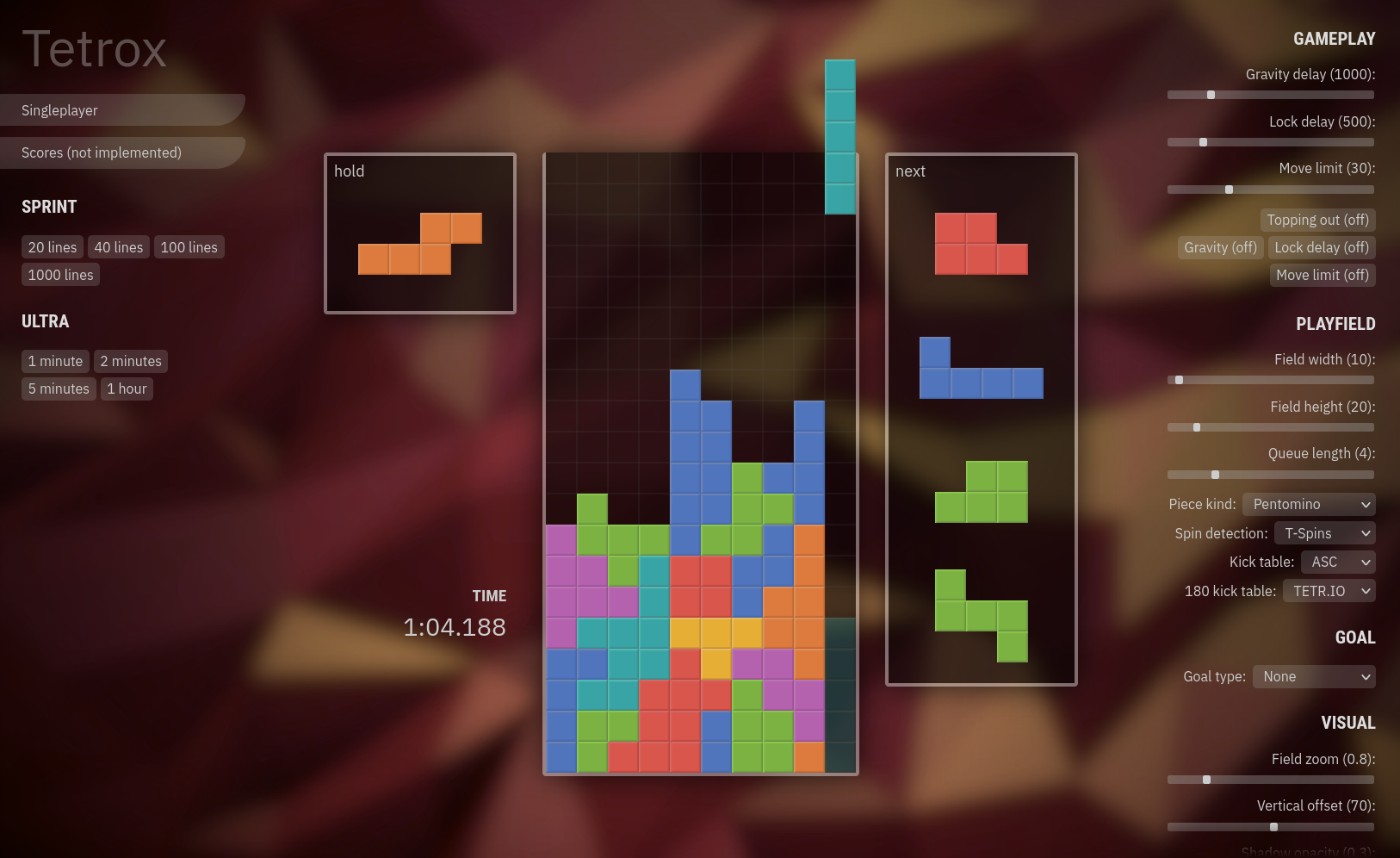 Pentomino pieces