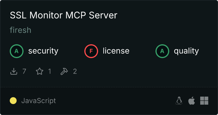 SSL Monitor Server MCP server