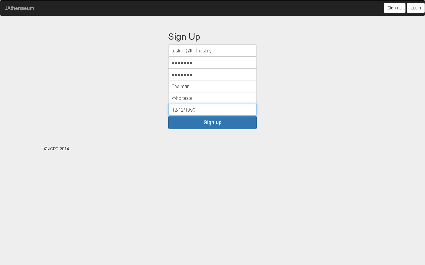 User Sign Up