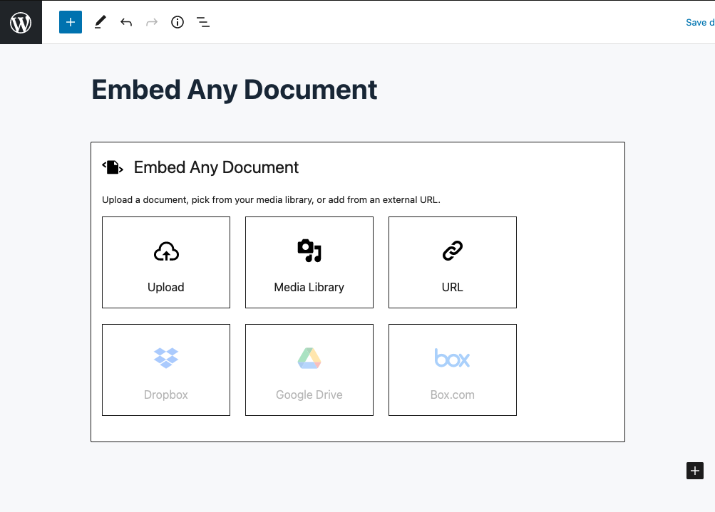 Add Document button