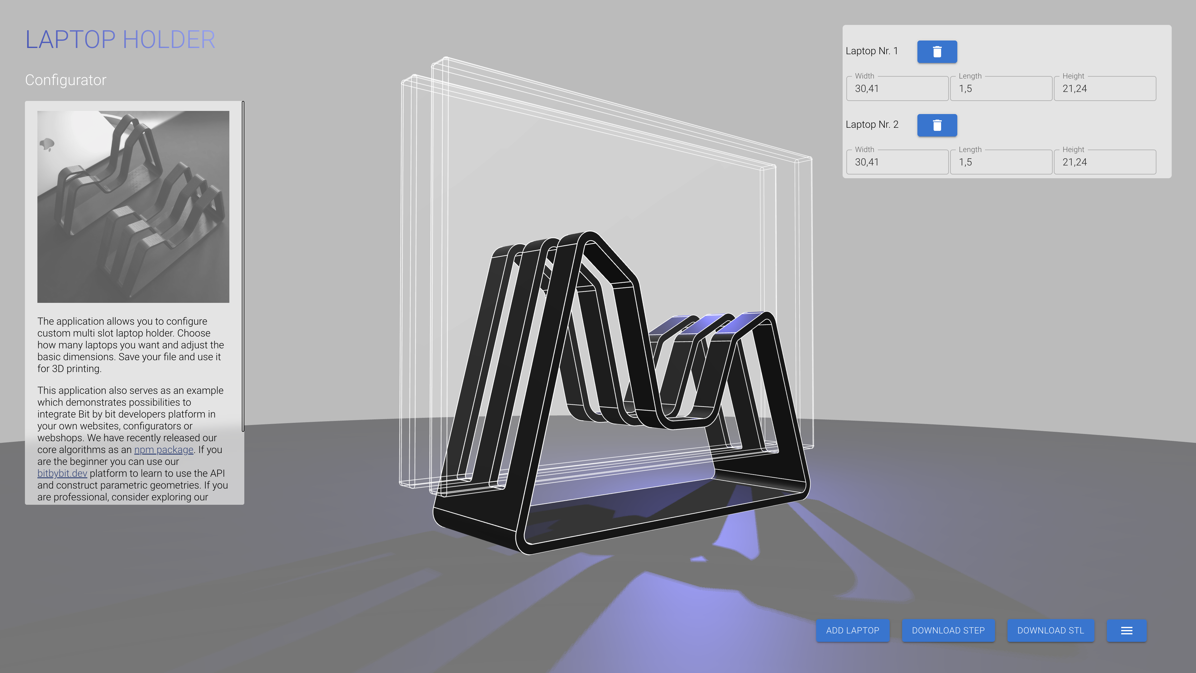 Laptop Holder Configurator