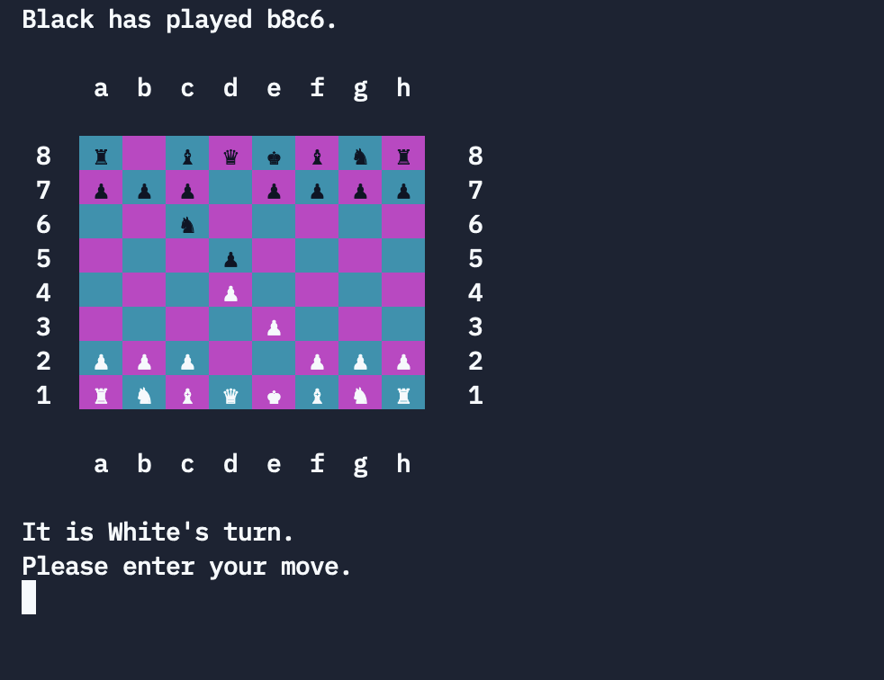 Screenshot of Chess game