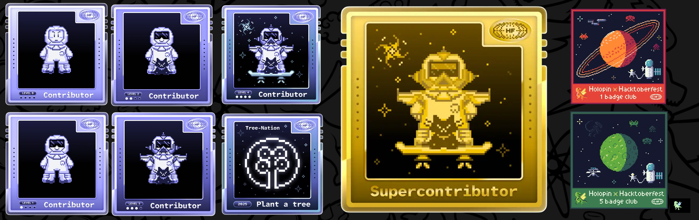 An image of @sansi28's Holopin badges, which is a link to view their full Holopin profile