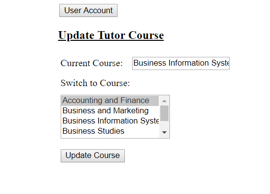 Update Tutor Course