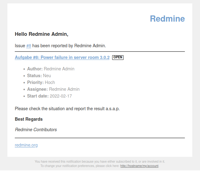 Redmine Email Customizer Example