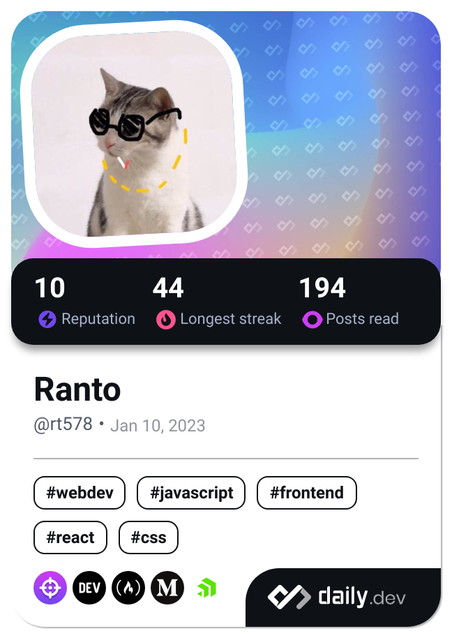 Ranto's Dev Card