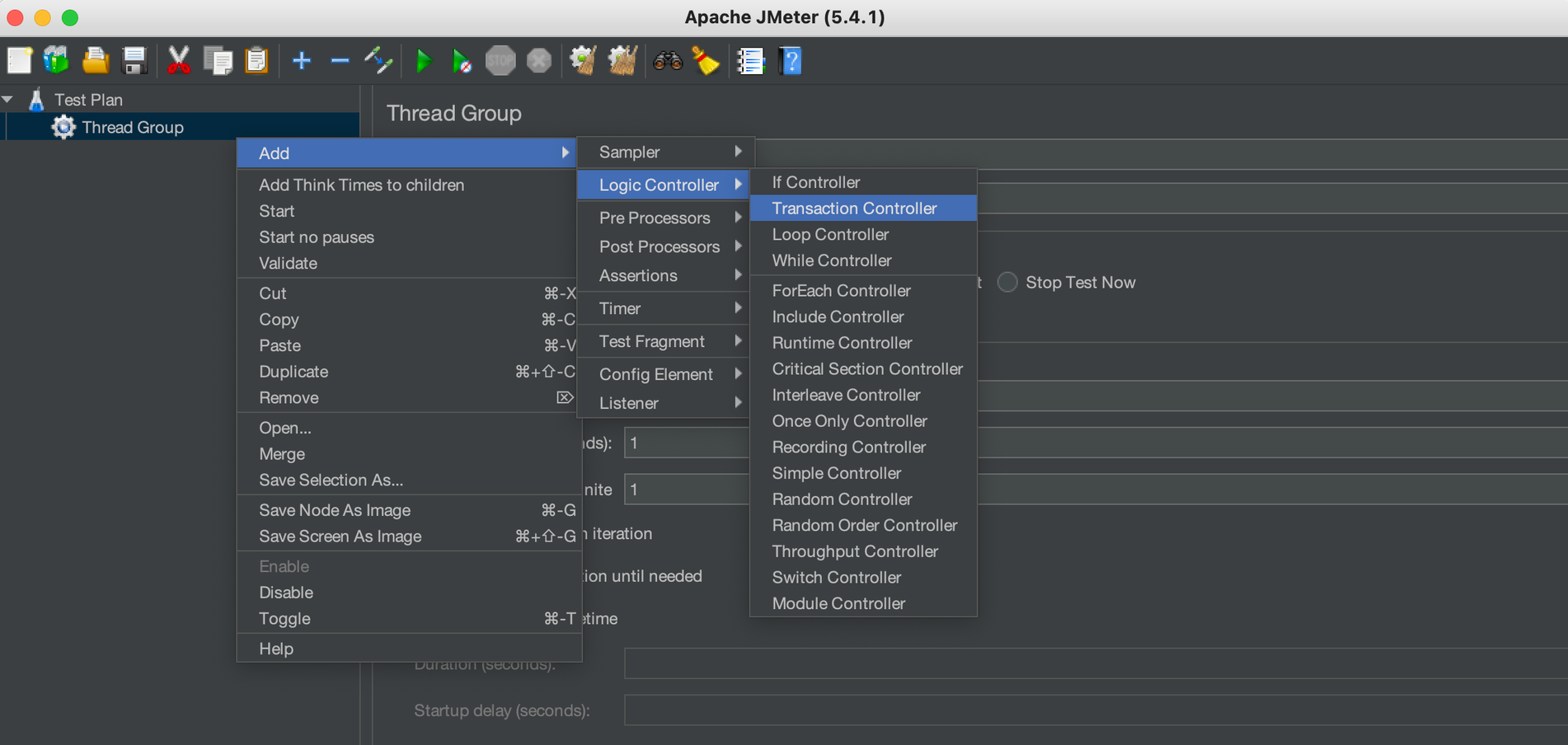 JMeter Add a transaction