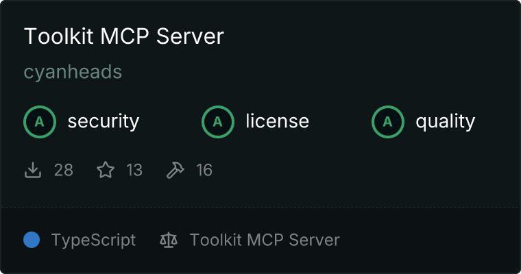 Toolkit Server MCP server