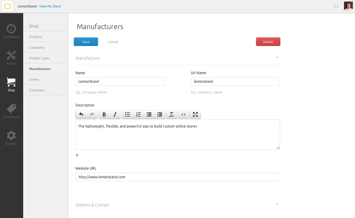 Managing Manufacturers