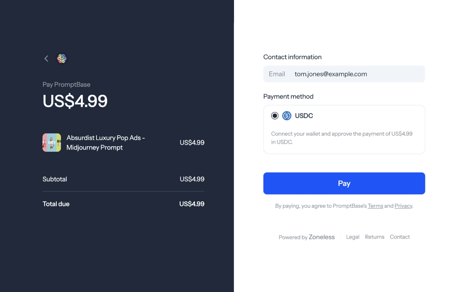 Zoneless hosted checkout