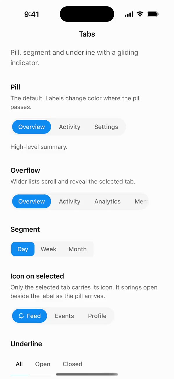 Tabs on iOS