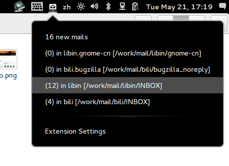 Screenshot with new mails