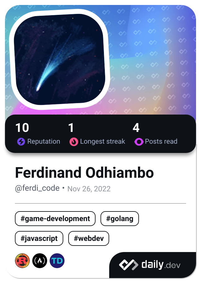 Ferdinand Odhiambo's Dev Card