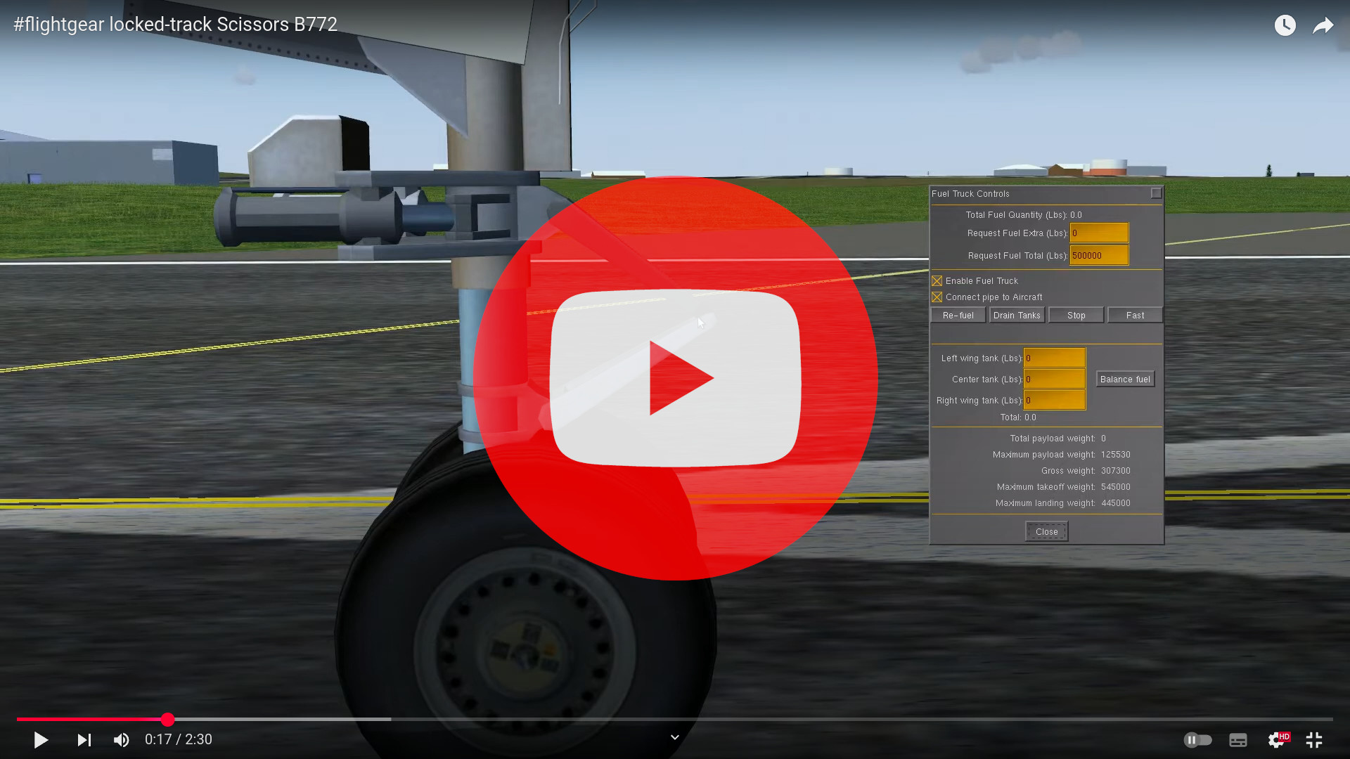 FlightGear locked-track Scissors B772