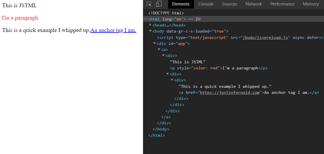 GitHub - justinfernald/JSTML: A simple HTML generator in native ...