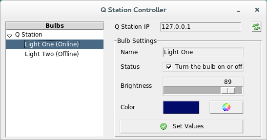 Screenshot of PythonQStationController