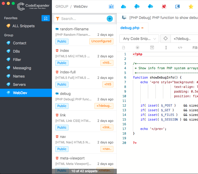 CodeExpander list is harder to navigate as filenames are the most prominent data