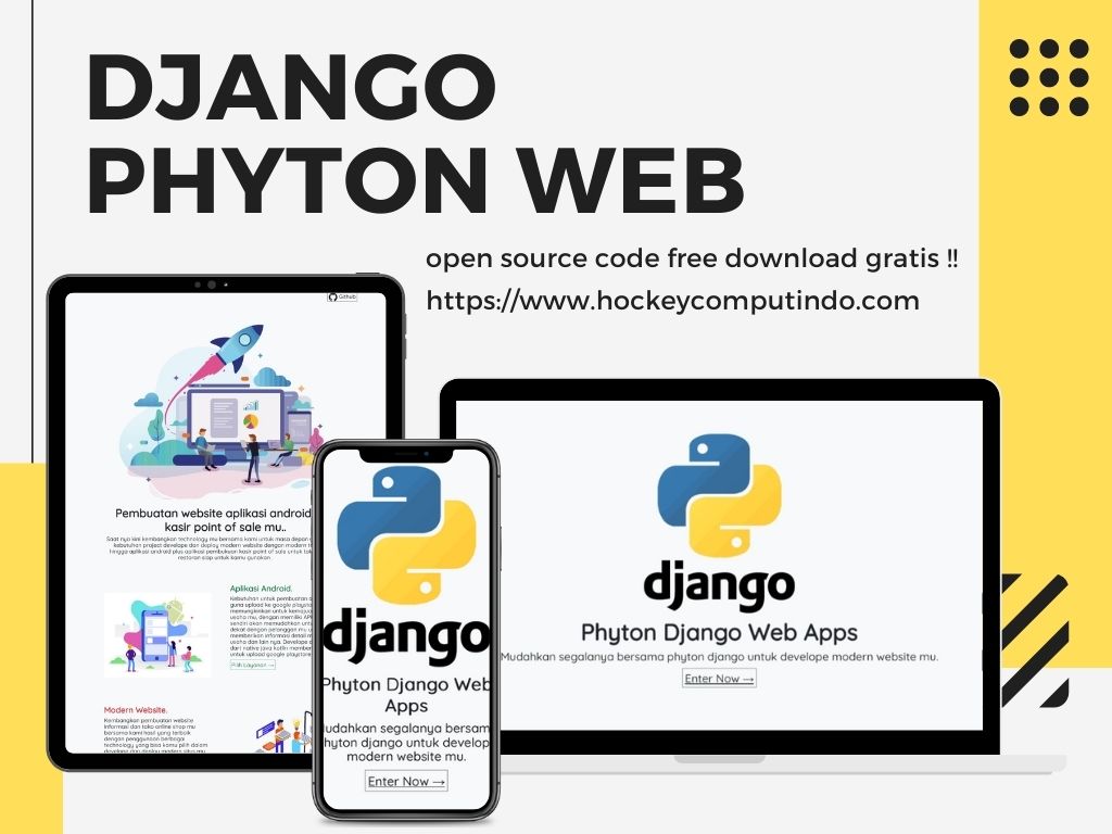 Free download source code project for build a modern website using django phyton web apps.