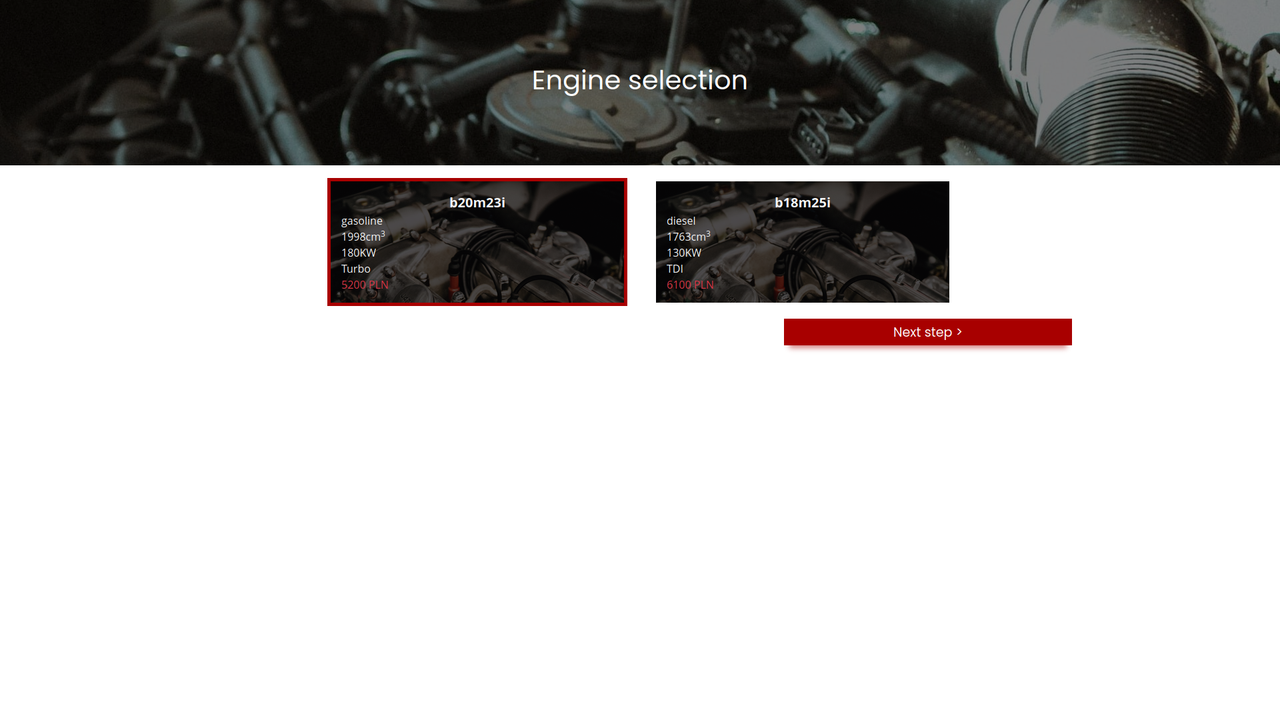 Engine selection