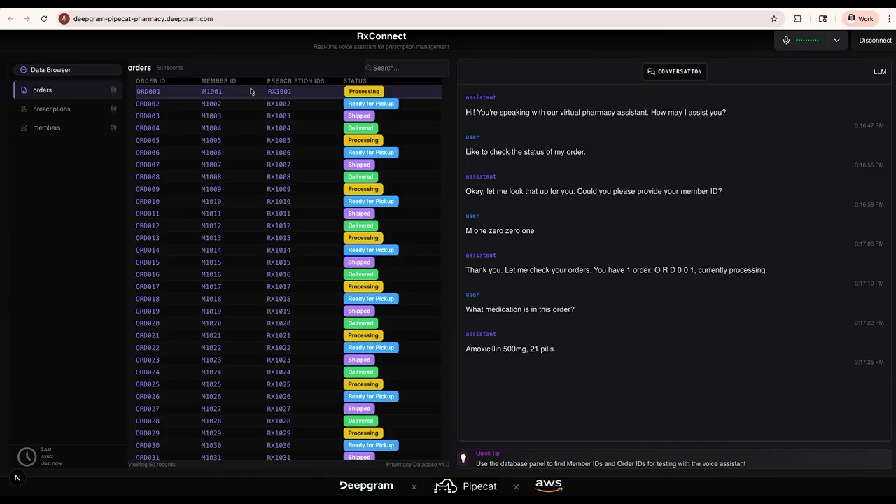 Pharmacy Voice Agent Demo