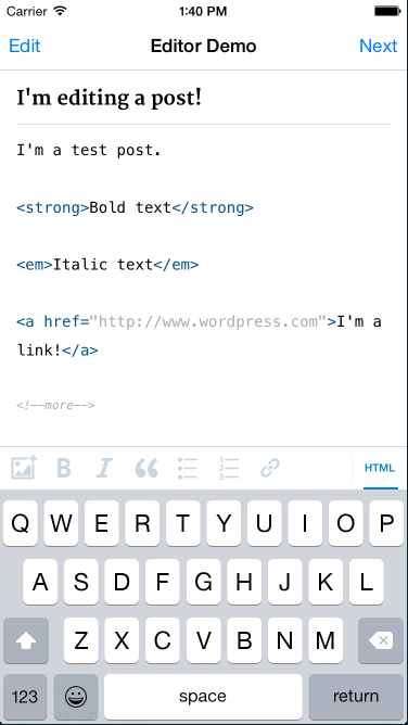 WordPress-iOS-Editor Screenshot 2