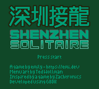 The Shenzhen Solitaire GBC Main Menu|height=576px