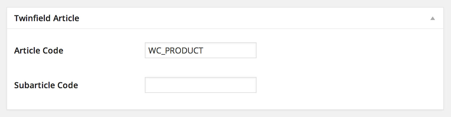 WordPress Twinfield Article meta box