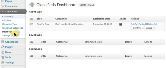 14 Classifieds Dashboard