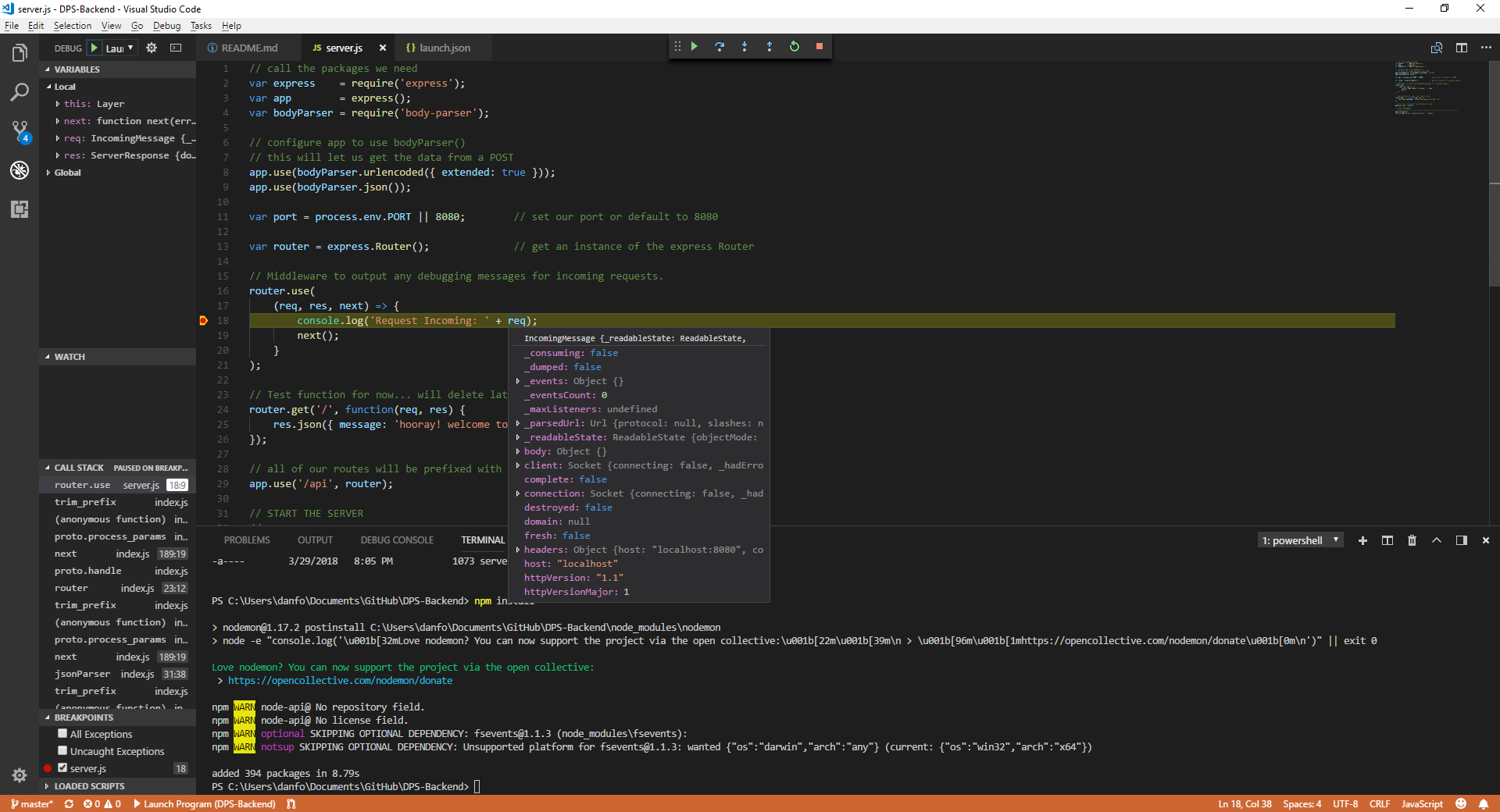 Showing Debugging
