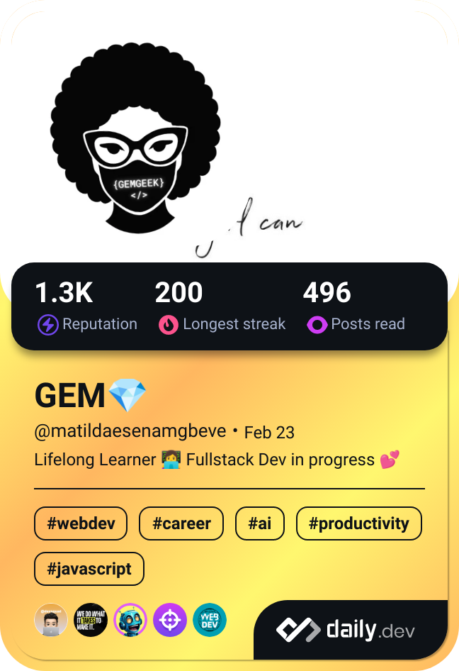 Matilda Esenam Gbeve's Dev Card