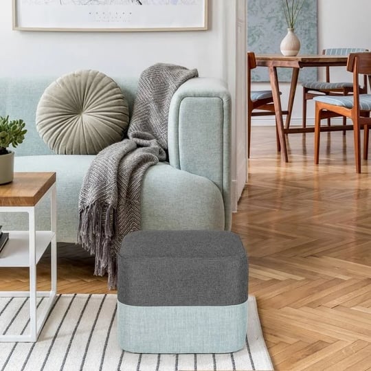 homebeez-square-fabric-ottoman-footrest-stool-gray-1