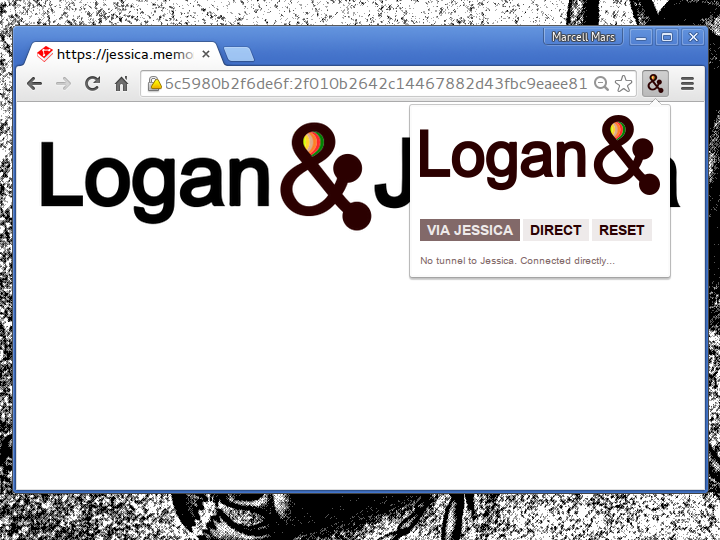 5) In extension popup Logan clicks [VIA JESSICA].